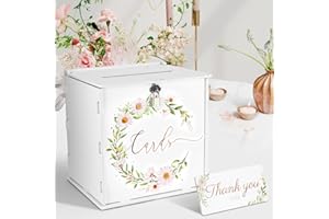 BTBHIHO Wedding Card Box,White Card Box Wedding With Lock, Pvc Money Envelope Weddings Post Box For Cards, Gift Cards Box For Reception Party Bridal Graduation Baby Shower Birthday Decor