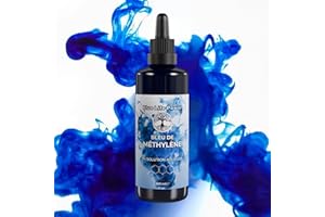 Solution de bleu de méthylène à 1% - 100 ml | Ultra Haute Pureté USP - Testé | Sans métaux lourds | Bleu de Méthylène | Bouteille en verre | Blue Life Power®