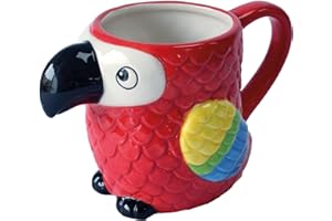Deluxebase Crockery Critters Kubek z motywem zwierzęcia, papuga, kubek dla dzieci i dorosłych Uroczy kubek do herbaty i filiżanka do kawy.