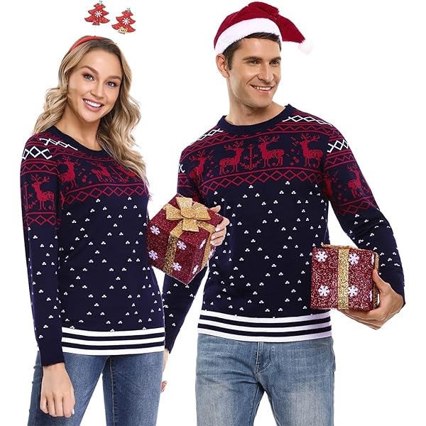 Litherday Kersttrui voor dames, kersttrui, winter, gebreide trui, ronde