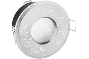 ‎LINOVUM linovum® runder LED Einbaustrahler IP65 für Bad & Außen in Alu gebürstet inkl. LED Modul 4W neutralweiß - Einbautiefe 50 mm