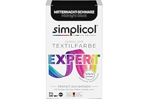 simplicol Tinte textil expert medianoche negro 1718 – Para teñir y refrescar ropa, lavable a máquina, para algodón, lana, seda, lino, viscosa y tejidos mixtos