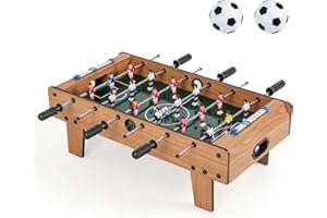Maxmass Table Top Foosball Game, 27 Inch Football Table with 2 Footballs, 18 Foosball Players, Scoreboard, Portable Game Table for Family Gathering Party Bar Arcade, 69 x 60 x 24 cm