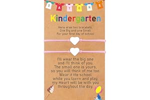 WATEFOER 2 bracciali per bambini scolastici, Torna a scuola regali, mamma e me, braccialetto per abbinare il cuore, set primo giorno della scuola, regali per ragazze e ragazzi