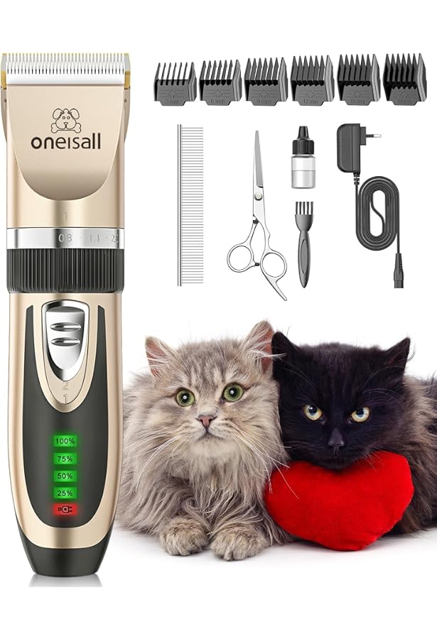 Tondeuse Pour Chiens Et Chats Beurer Love Your Pet - Silencieuse, Pour Poils Denses - Kit 9 Pièces Avec Batterie