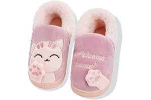 SISTTKE Zapatillas Casa Niños Niñas para Invierno Estar Slippers Casa Interior Caliente Pantuflas Suave Algodón Zapatos Mujer Hombres