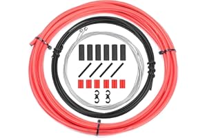 CTRICALVER Bike Shift Derailleur Cables & Housing Kit - Universal Bicycle Shifter Cable Wire Replacement Parts Set for Cycling MTB Road Mountain Bike Repairing (red