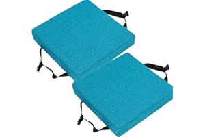 VEAI Juego de 2 Cojín de Asiento Cuadrado con Lazos, 25/28/30/35/40cm Espesor de 5/8 cm,Taburete de Bar Suave Cojines for Sillas Cuadrado,Taburete, jardín, Interior, Exterior(@9,28x28x8cm)