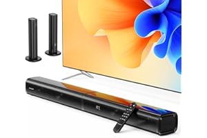 MEVOSTO 2.2ch Barras de Sonido para TV 2 en 1 Barra de Sonido 80W Desmontable para TV 3 Modos de Ecualización y Graves Ajustables Altavoces de TV HD-ARC/óptico/Aux/BT Teatro a Casa