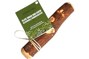 CozyCasa Olivenholz Kaustab für Hunde | Holz Hundespielzeug Kauwurzel Kauknochen Vegan | Kauholz Kaustange zur Zahnpflege & als Kauspielzeug | Holzknochen - Größe: L (für Hunde bis 30kg)