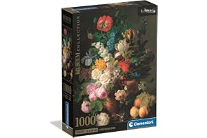 CLEMENTONI-PUSSEL FÖR VUXNAPZL 1000 MUSEUM- BOWL OF FLOWERS COMPACT BOX 2025, Tillverkad i Italien, 39970