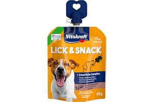 Vitakraft Lick & Snack, mjuk träningskräm i pressformat, med leverkorv, återförslutningsbar, utan tillsats av socker (1 x 60
