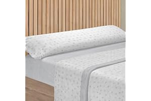 HOME MERCURY- Juego de Sábanas Térmicas para Invierno, Extra Suave y Ajustables, Juego Polar, Pirineo de 3 Piezas Incluye Bajera Ajustable, Encimera y Funda Almohada. (Lunares Gris, Cama 135)