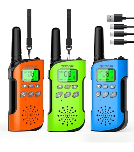 Talkie-walkie Enfants 4 Pièces Rechargeables USB-C - Portée Jusqu'à 3 Km - Lampe Torche, VOX, 8 Canaux