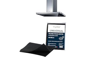 Today - Filtre Universel à Charbon Actif pour Hotte de Cuisine 40x100 cm – Découpable, Anti-Odeur, Retient Graisse & Humidité – Sécurité et Qualité Italienne