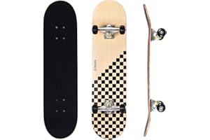 ERNAN Skateboard 31x8 Zoll Komplette für Kinder Jugendliche Erwachsene, komplettes Standard-Skateboards, 7 Schichten Ahorn-Deck, konkaves Skateboard