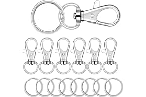 ChaneeHann Mosquetón Giratorio, 70 Piezas Mosquetones Llavero(35 Cierres de Mosquetón + 35 Anilla de Llavero) para Correa de Perro Bolsas Correa Camping Senderismo Llavero