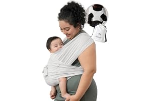 Konny Baby Carrier SoftBreeze Luxury Carrier Wrap, Easy to Wear Baby Wrap Carrier, Perfect Essentials Cloths for Newborn Babies up to 44 lbs, (Grid, 2XL)