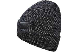 Cmeilau Flex Beanie reflekterande mössa för kvinnor män, varm reflekterande stickad mössa för vintern, tjock, köldbeständig p