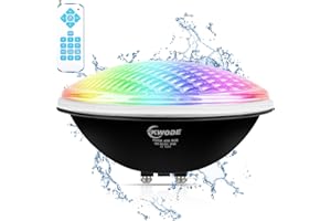 KWODE Éclairage LED pour Piscine PAR56 40W RGB Timing 2/4/6H IP68 étanche pour Piscine sous-Marine avec télécommande 12V AC/DC
