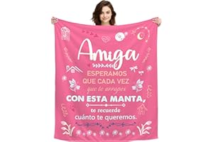 ACAROMAY Regalos Originales para Amigas Navidad, Regalos de Amistad, Regalos para Mejor Amiga Mujer Decoración Mantas Regalos de Cumpleaños Amistad Manta Personalizada 150x130CM (Amiga-a)