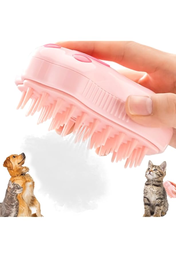 Verwijdert Losse Haren Massage Kattenborstel Met Stoom, 4-in-1 Stoomborstel Kat, Kattenkam, Kattenborstel, Universele Huisdierborstel Met Ontspanningsknop, Kattenhaarborstel Voor Het Verwijderen Van Losse Vacht Huisdier Borstel