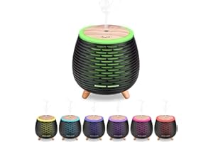 CkeyiN Humidificador Ultrasònico Mini Difusor 90ML Ambientador Aromaterapia Silencioso Apagado Automtico Luces LED 7 Colores Aceites Esenciales Dormitorio Bebe Yoga Oficina Spa Libre de BPA