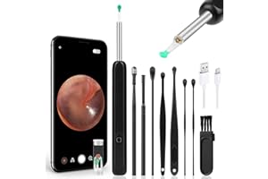 ACWOO Ear Wax Removal Kit, Ear Camera 1296P FHD Wireless Ear Wax Cleaner, Visual Ear Otoscope Ear Cleaner, Ear Camera with 6 LED Light, Ear Wax Removal, Ear Cleaning Kit for iPhone, iPad, Android