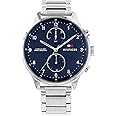Tommy Hilfiger Reloj Analógico de Cuarzo Multifunción para Hombre con Correa de Acero Inoxidable Plateada - 1791575