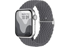 Suitisbest Nylonowy pasek do Apple Watch 38 mm, 40 mm, 41 mm, 42 mm, 44 mm, 45 mm, 49 mm, antypoślizgowy, pleciony, elastyczny pasek do Apple Watch 9, 8, SE, 7, 6, 5, 4, 3, 2, 1