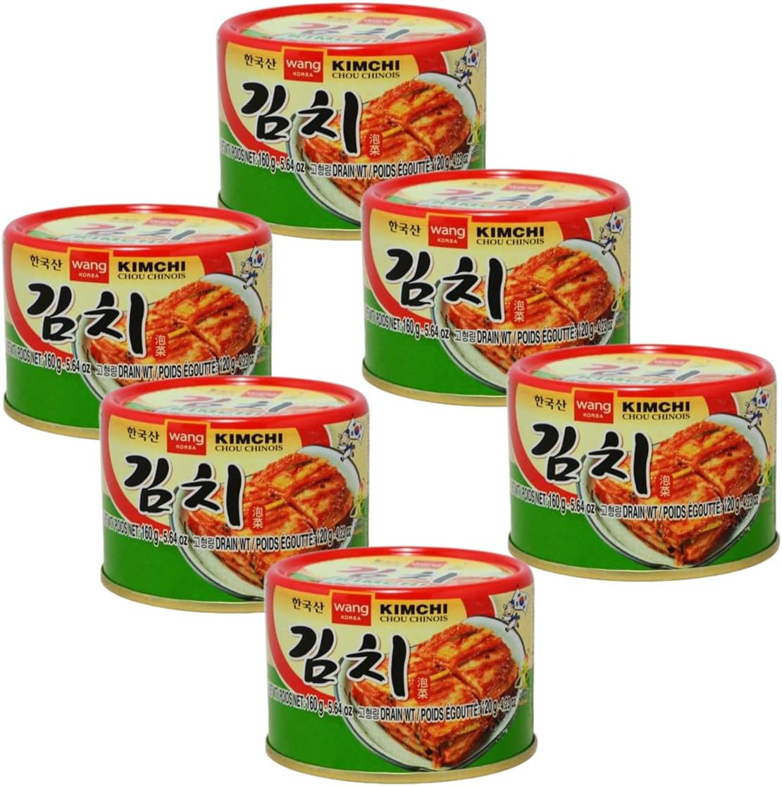 YIJIA | Kimchi Coreano Lata - Una Delicia Fermentada Vegana y sin Gluten (6 Unidad)