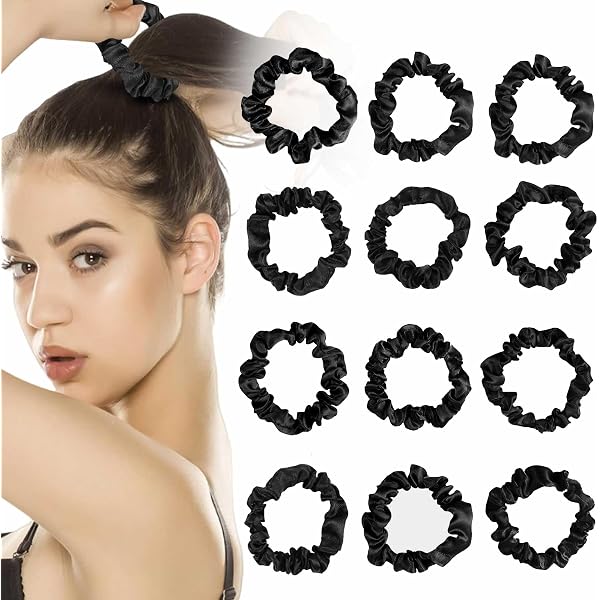 Eastrise Satin-Haargummis Für Damen – 6 Stück, Elastisch, Weich, Sanft Zum Haar, Kein Herausziehen, Für Dutt & Pferdeschwanz