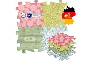 MUFFIK MFK-094 Join The MUFFIK Family Orthopaedic Mat Set, Become A MUFFIK/Set of Orthopaedic Mats, Pastel Colour, 4 Pieces, 55 x 55 cm