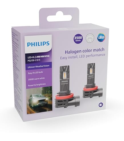 AUXITO H8 H11 H16 LED Fog Light Bulbs 3000K Amber - 2 Pack Halogen Replacement