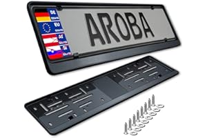 AROBA 2 x uchwyt tablicy rejestracyjnej premium, 100% stal nierdzewna, czarna, polerowana (Black Chrome), do Niemiec i UE (wymiary 520 mm x 110 mm), ramka tablicy rejestracyjnej INOX V2A