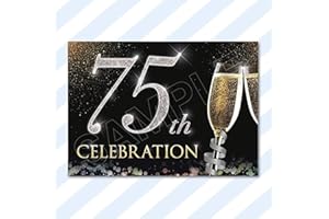 CYDPRINTING A6 CARDS - Birthday Party Invitations Invites Anniversary Celebration with Envelopes (75th Celebration) (Pack of 24)