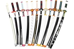 IXIM Epee en Demon Slayer Katana 104cm/41in Samurai Ninja Wooden Sword Arme pour Kamado Tanjiro Tanjiro Sabre épée en Bois, Enfants Replique Epee Sabre Lame en Bois Cosplay (Color : Demon Slayer Q)