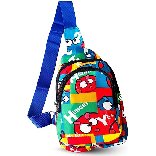 Cots and Cuddles 1pcCartoon Print Colourful Cross body Bags for Boys and Girls Kids School, Picnic, Return Gifts, Office (1pc Crossbody bag)