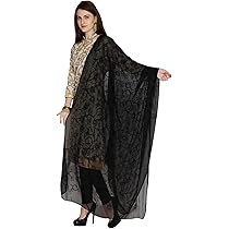 Miss India Dupatta In Chiffon Con Ricamo Karachi, Per Donna, Regalo Elegante - 5