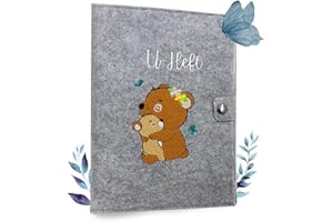 Cozy Racoon U-Heft- und Impfpasshülle aus Filz| 3- teiliges Set | Hochwertige Hülle für Untersuchungsheft, Impfpass und Versichertenkarte Deines Kindes | Design Bären