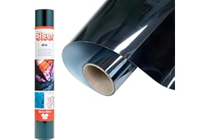 Siser® Metal Silver Blue, 30cm x 0,5mt, Vinile Termotrasferibile Termoadesivo Metallizzato per la Personalizzazione dei Tessuti, Abbigliamento e Accessori, Hobby creativi, Facile da Tagliare