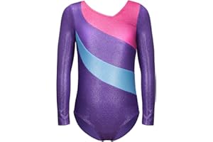 XiaoMoSha Body Ginnastica Artistica Bambina Manica Lunga/Senza Maniche Body Danza Bambina Body Ginnastica Ritmica per Bambine e Ragazze 2-14 Anni