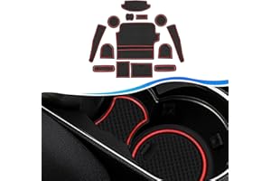 SXCY pour Ford Fiesta Puma St MK8 Tapis Antidérapants, Tapis en Caoutchouc pour Console Centrale, Porte-Gobelet, Boîte de Bras, Porte Intérieure Tasse, Tapis de Rangement Fiesta Accessoires (Rouge)