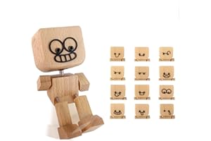 CHANCCI Shaking Wooden Man Figurine, Handmade Shaking Feet Wooden Doll with 12pcs Magnetic Base,Charming Little Woodens Figure That Sways, Handmade Wood Shake Auto Ornament for Travel,Commutes & Home