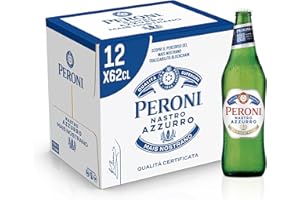 Peroni Nastro Azzurro Cassa con 12 Bottiglie di Birra Premium Lager da 62 cl, A Bassa Fermentazione, Gusto Rinfrescante e Rigenerante, Gradazione Alcolica 5% Vol