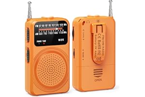 Tendak Mini bärbar radio med superljus ficklampa, fickradio batteridriven FM AM radio liten med stor mottagning, hög högtalar