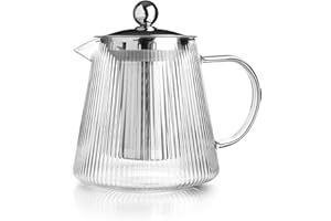 IBILI - Tetera de cristal con filtro Elegant, Borosilicato, 800 ml