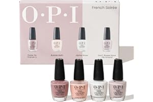 OPI Classic Nail Polish, French Soiree Miniature Manicure Gift Set, 4x 3.75ml, Long-Lasting Luxury Nail Varnish