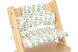 BOYIFEIJIE Sitzkissen für Tripp Trapp Hochstuhl, Weich Gepolstert, Leicht zu Befestigen, als Zubehör für Stokke Tripp Trapp, Erhältlich (Grüne Blätter)