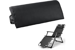 Joyan 1 Stück Nackenkissen für Gartenstühle, Nackenrolle Kissen für Relaxsessel, Liegen Auflagen Nackenkissen, Nackenrolle mit Gummiband, für Sonnenliege, 35 x 17 x 6 cm, Schwarz